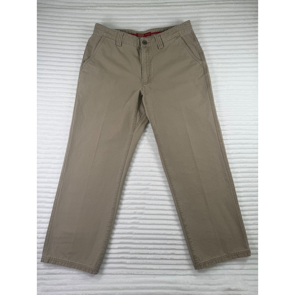 Eastern Mountain Sports Mens 34-S Khaki Chino Pants Cotton Canvas Straight Leg